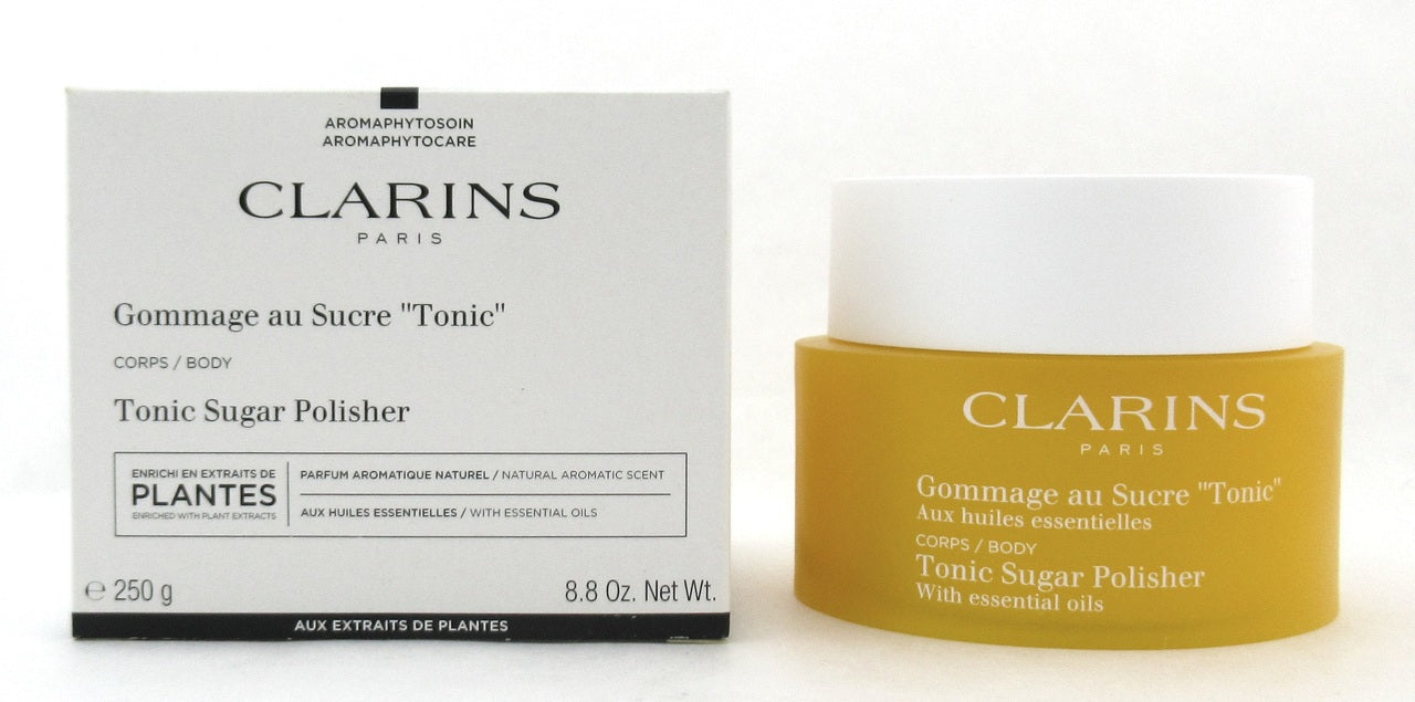 Clarins Tonic Sugar Body Polisher 250 g./ 8.8 oz. New Tester Sealed Jar