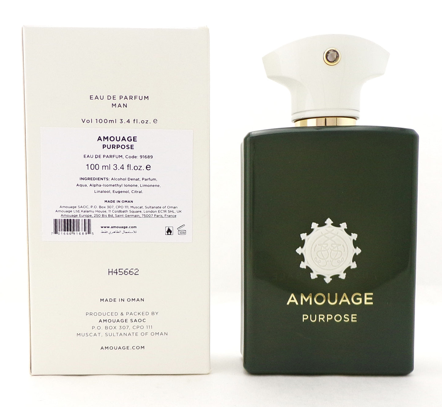Amouage Purpose 3.4 oz./ 100 ml. Eau De Parfum Spray Unisex New Tester w/Cap