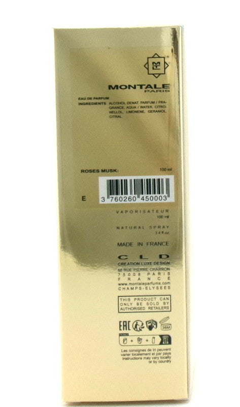 Montale Paris ROSES MUSK 3.4 oz./ 100 ml. Eau de Parfum Spray for Women. New Sealed Box
