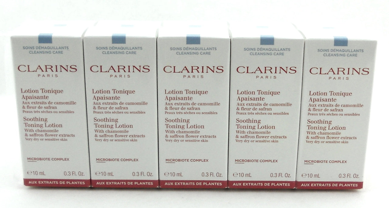 Clarins Soothing Toning Lotion Trial Size 10 mL / 0.3 oz. LOT OF 10 Boxes