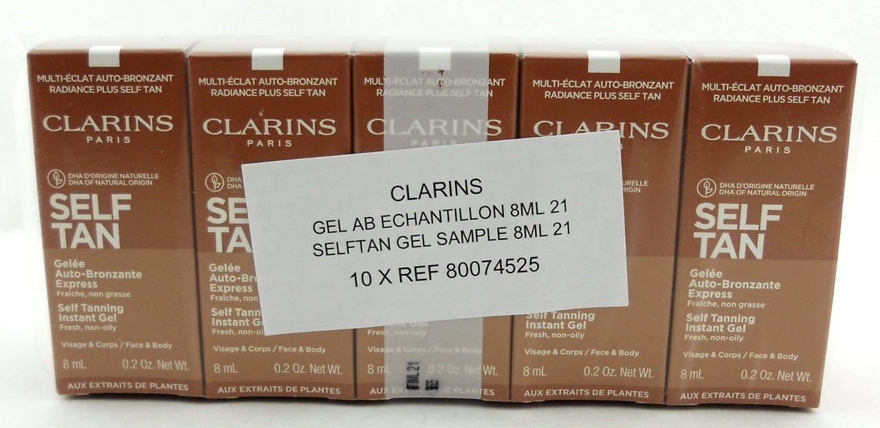 Clarins Self Tanning Instant Gel Fresh and Non-Oily 0.2 oz/8 ml Sample LOT of 10