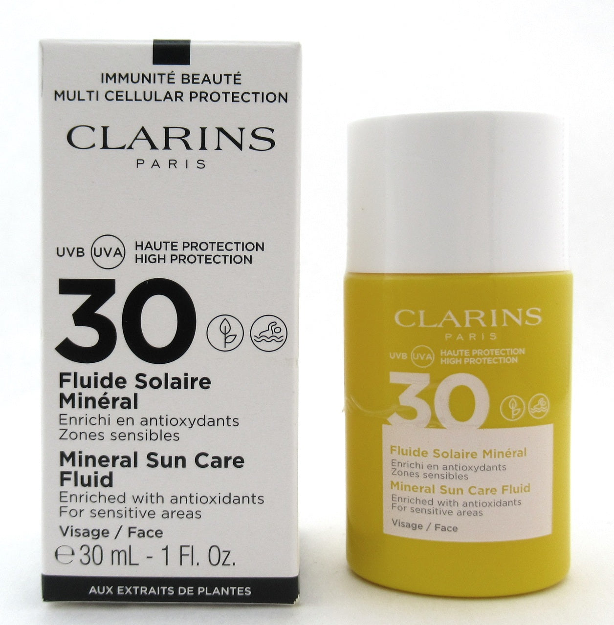 Clarins Mineral Sun Care Fluid SPF 30 for Face 30 ml./ 1 oz. New Tester