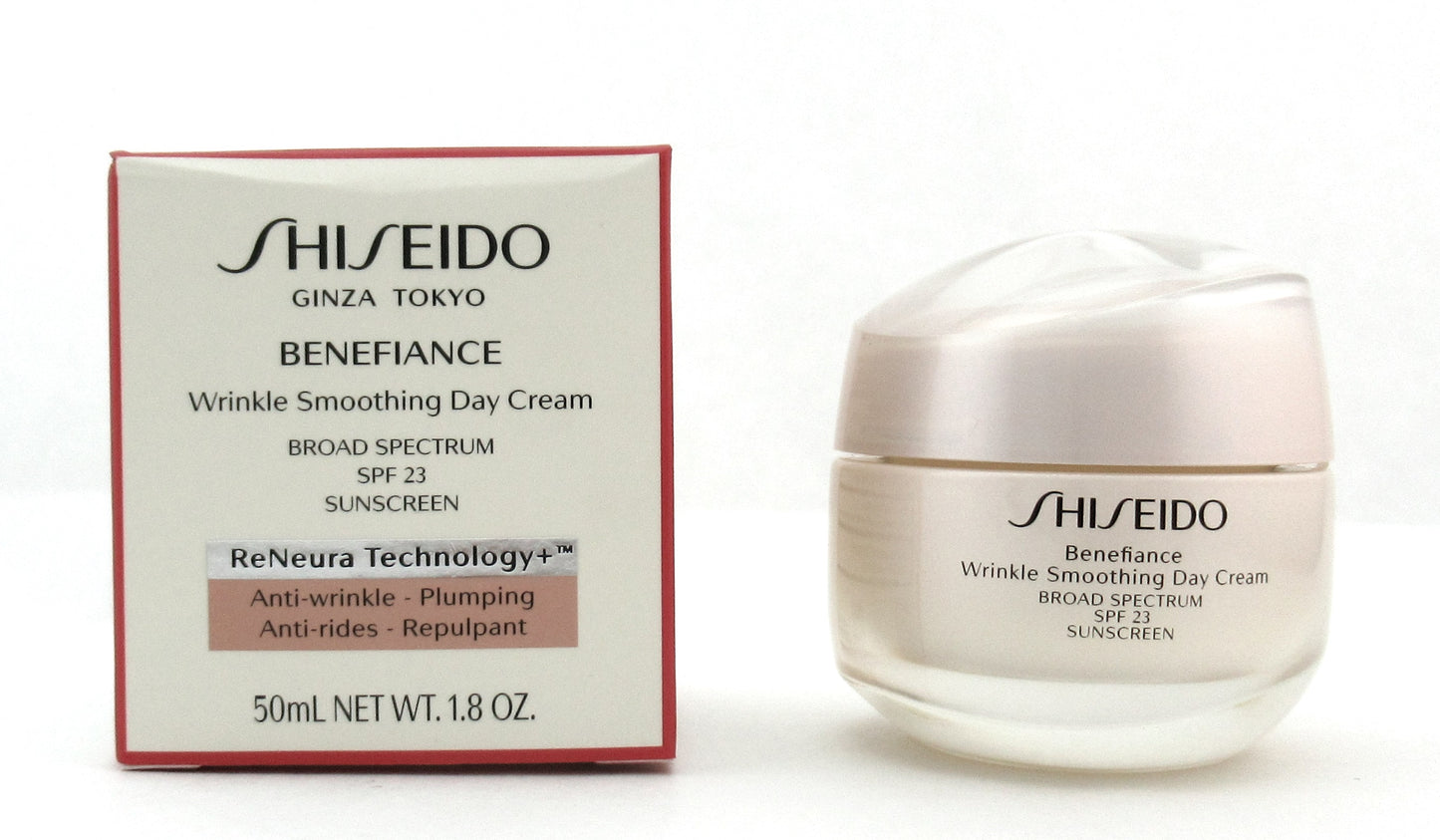 Shiseido Benefiance Wrinkle Smoothing Day Cream SPF 23 50 ml./ 1.8 oz. New Damaged Box