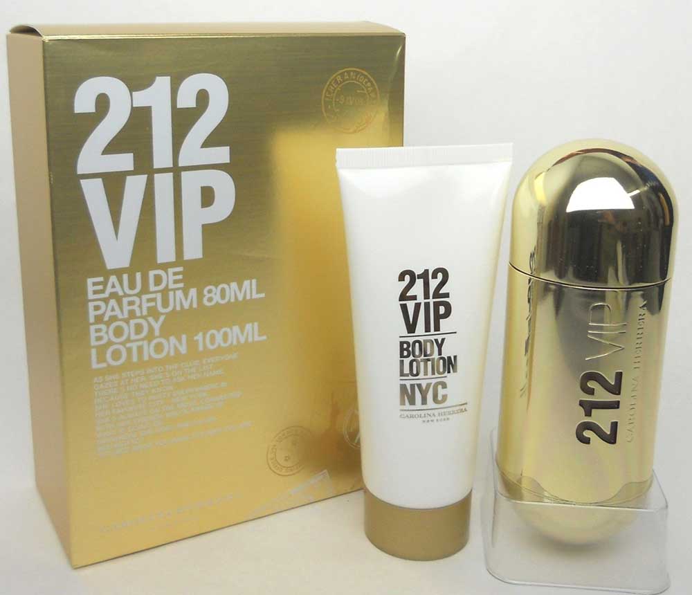 212 VIP Carolina Herrera 2.7oz.EDP + 3.4oz.Body Lotion. Damaged Box