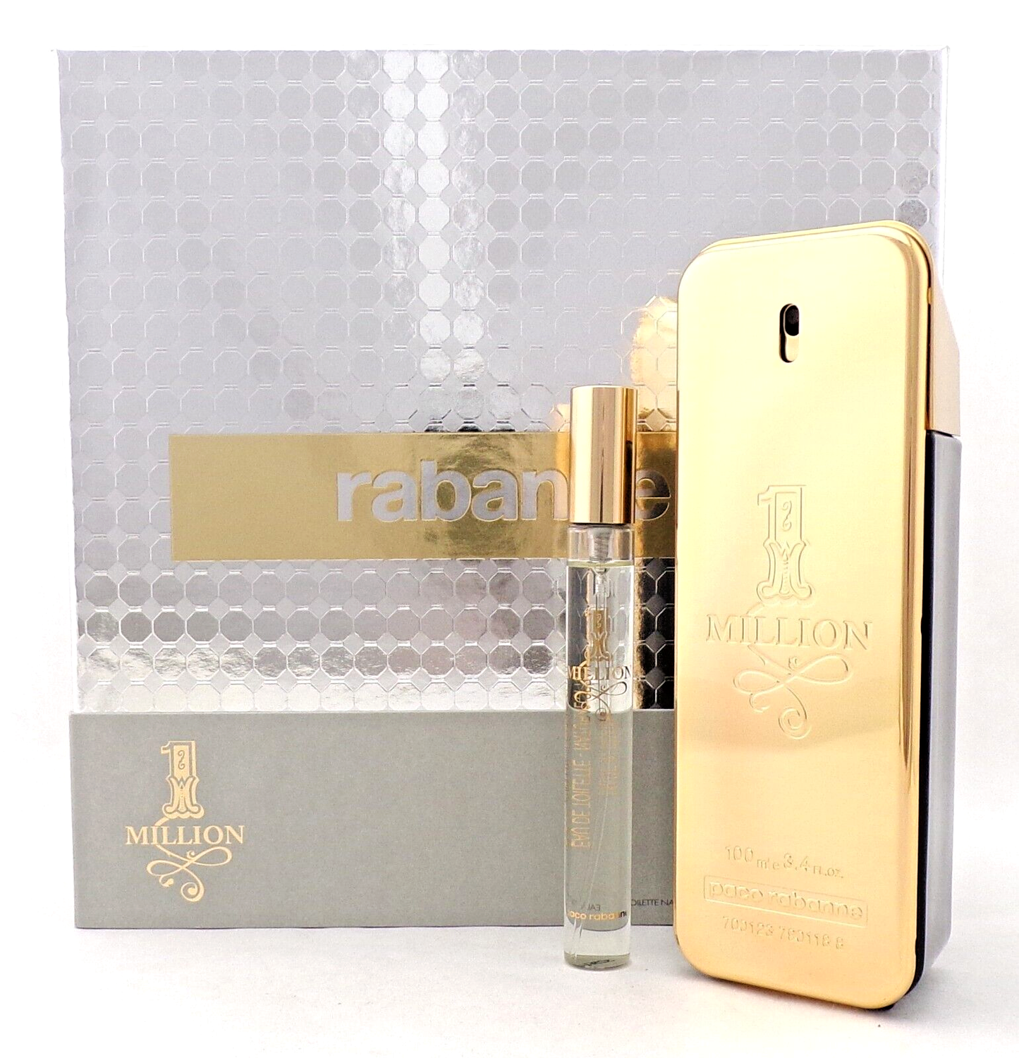 1 Million by Paco Rabanne 3.4 oz & 0.34 oz Eau de Toilette Spray New Set for Men