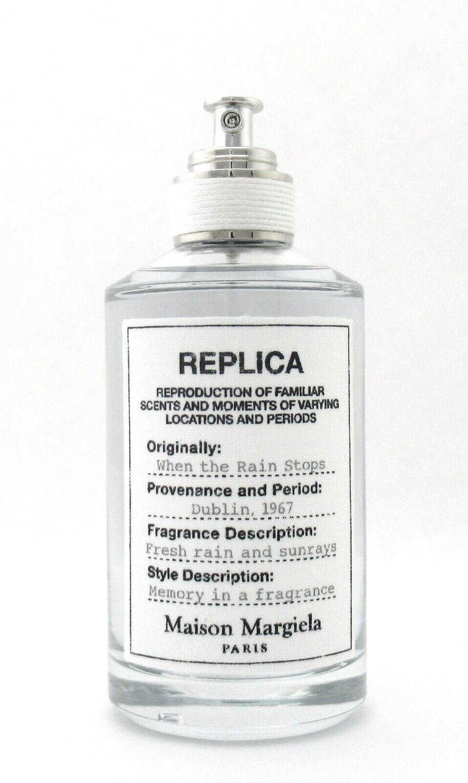 Replica When the Rain Stops by Maison Margiela 3.4 oz./ 100 ml. EDT Refillable Spray NO BOX
