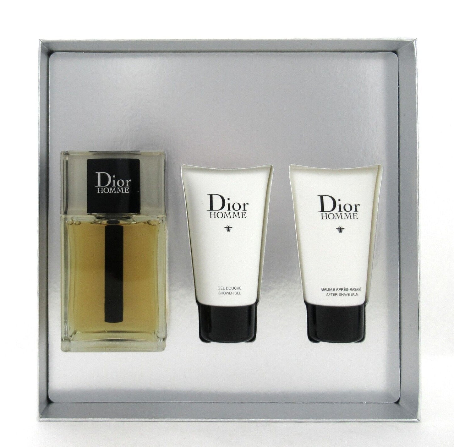 Dior HOMME 3 pc Gift Set for Men: 3.4oz EDT+1.7oz A/Shave Balm 1.7oz Shower Gel