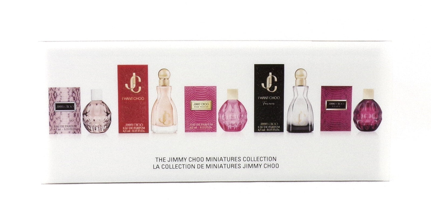 Jimmy Choo 5 Pieces MINI Gift Set for Women: 5 x 0.15 oz/ 4.5 ml EDP. New in Box