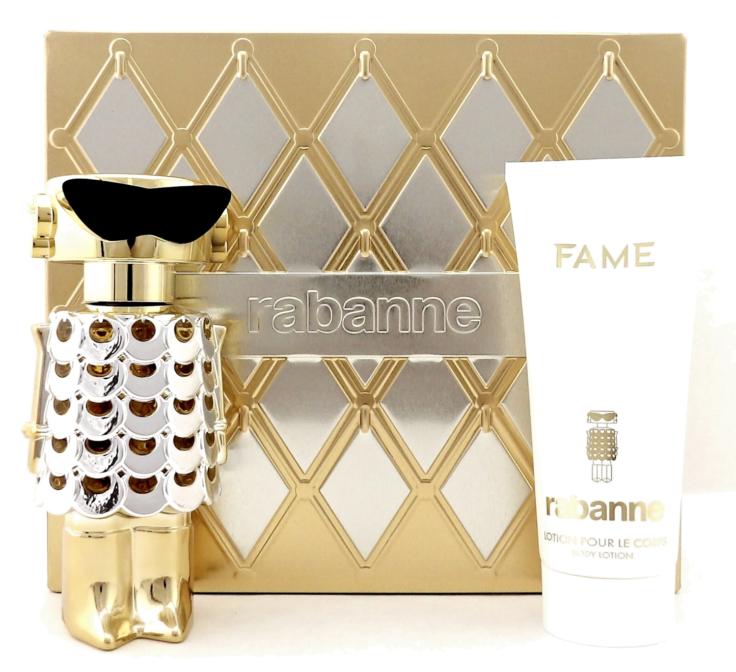 FAME by Rabanne 2.7 oz. EDP Spray + 3.4 oz. Body Lotion. New Set for Women