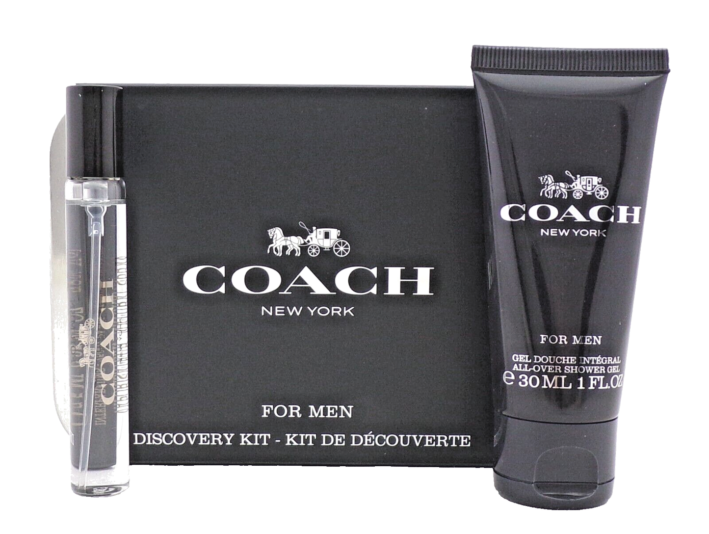 Coach Men by Coach 7.5 ml EDT Spray+ 1.0 oz Shower Gel New Discovery Kit for Men