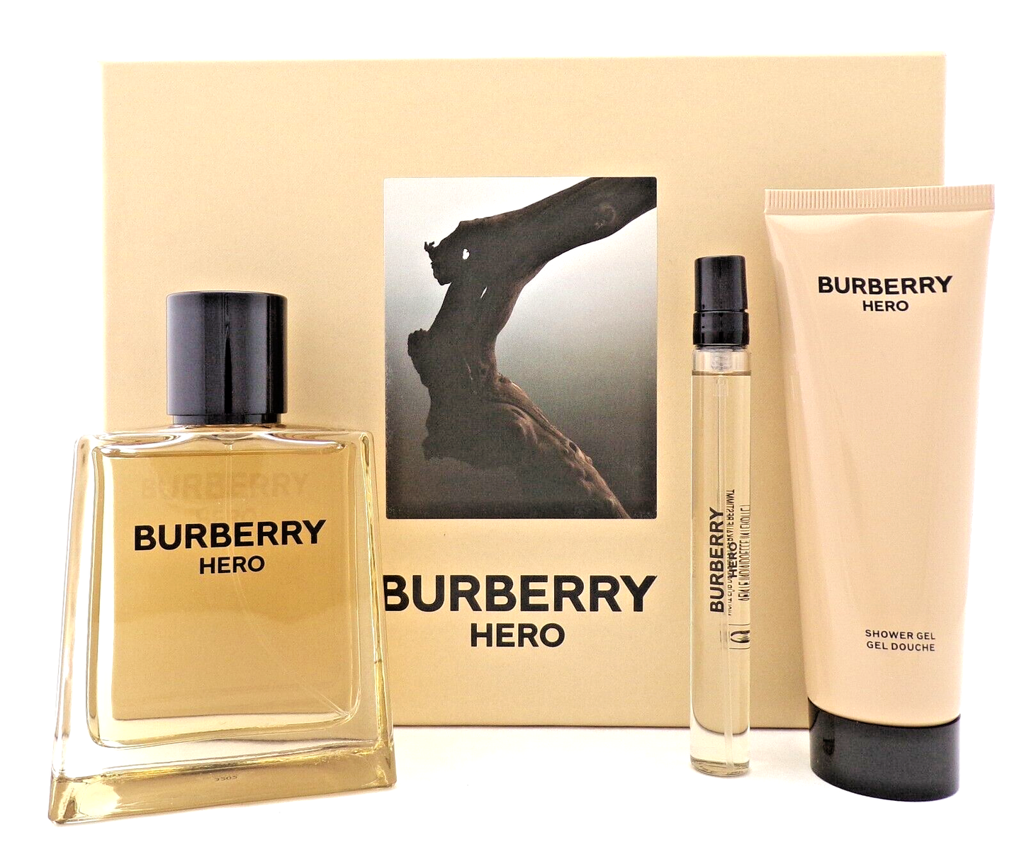 Burberry Hero 3.3oz & 10ml Eau de Toilette Spray + 2.5oz Body Wash New Men's SET