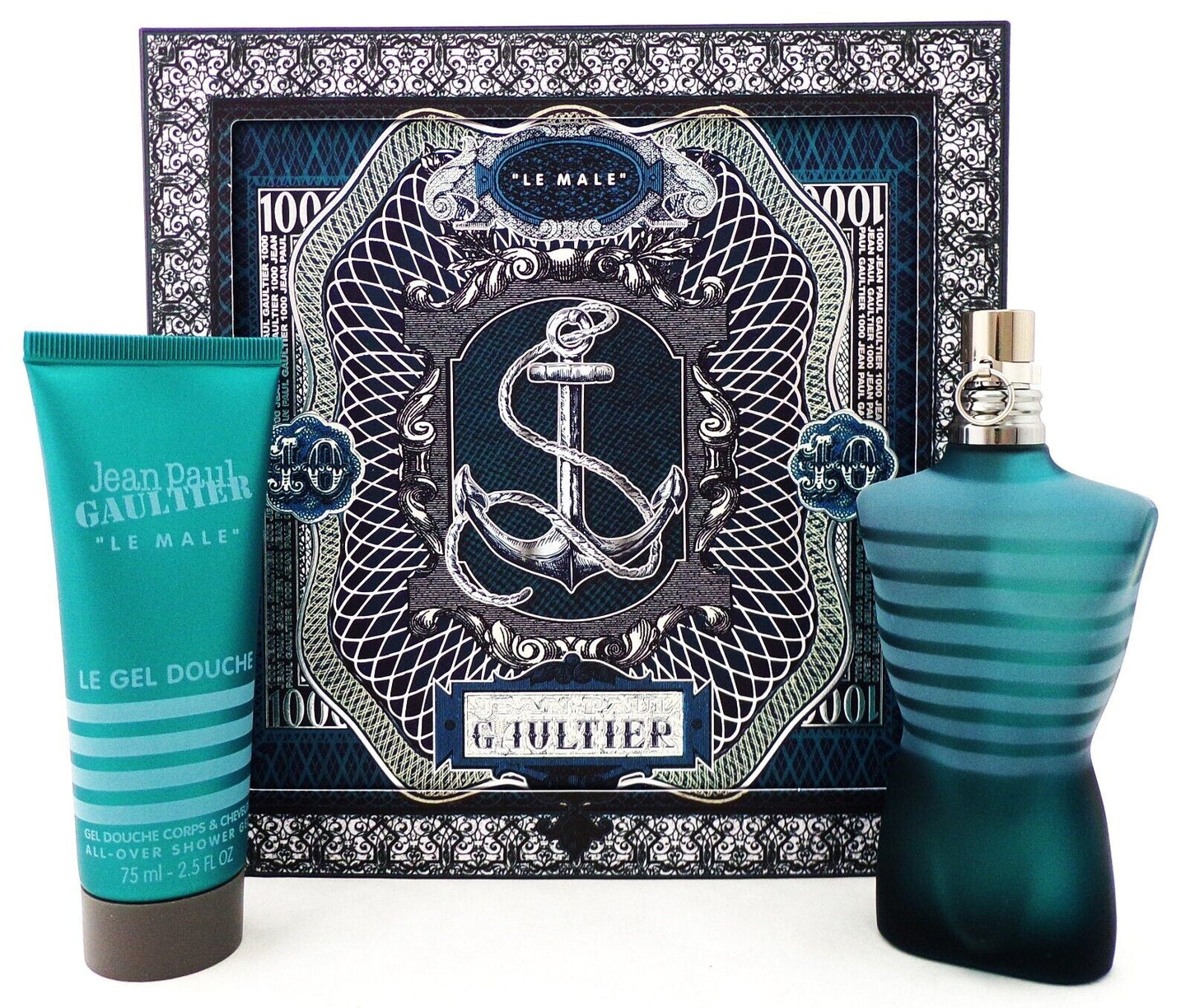 Jean Paul Gaultier Le Male 2.5 oz. EDT Spray + 2.5 oz. Shower Gel New Set for Men