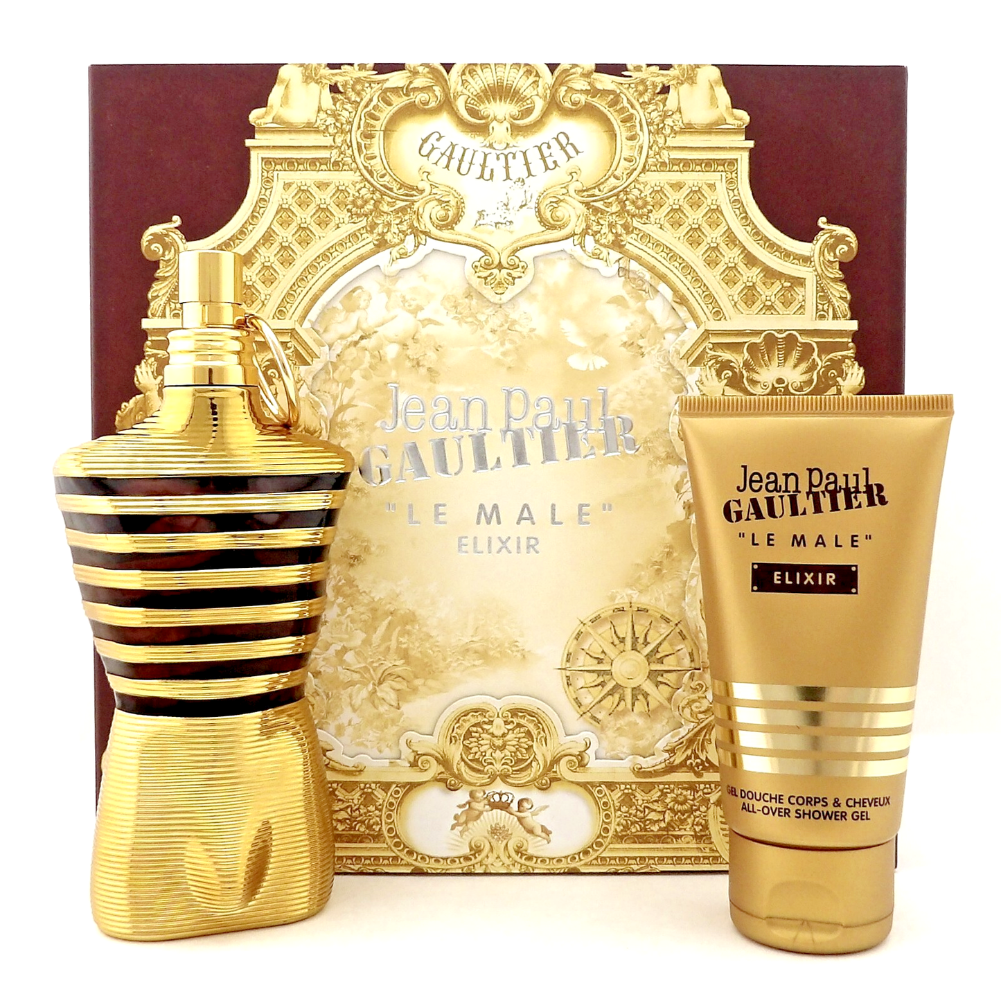 Jean Paul Gaultier Le Male Elixir 4.2oz PARFUM + 2.5oz Shower Gel. New Men's SET