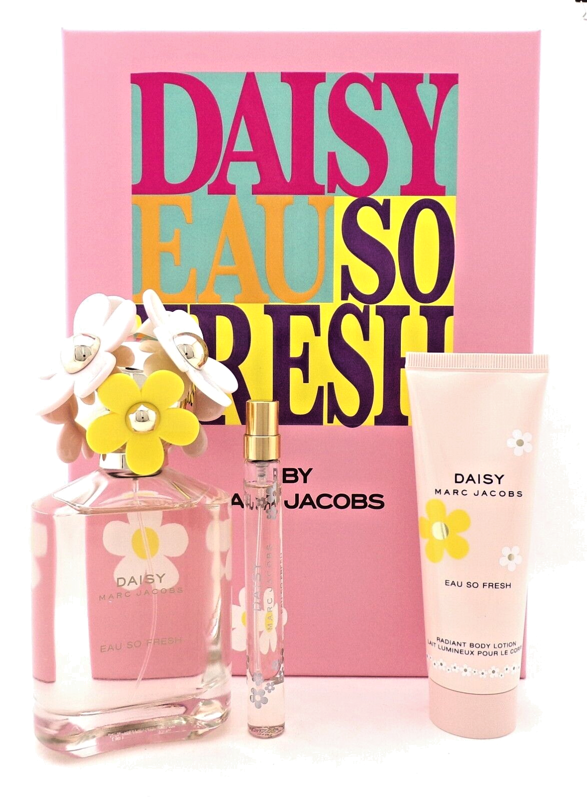 Daisy Eau So Fresh by Marc Jacobs 4.2 oz & 10 ml EDT Spray +2.5 oz B/Lot New Set