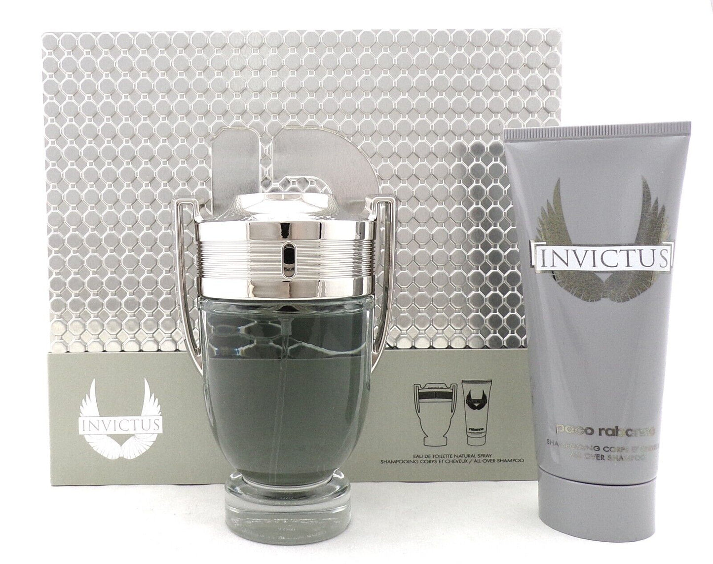 Invictus by Paco Rabanne 3.4oz EDT Spray+ 3.4oz All Over Shampoo New Men's SET
