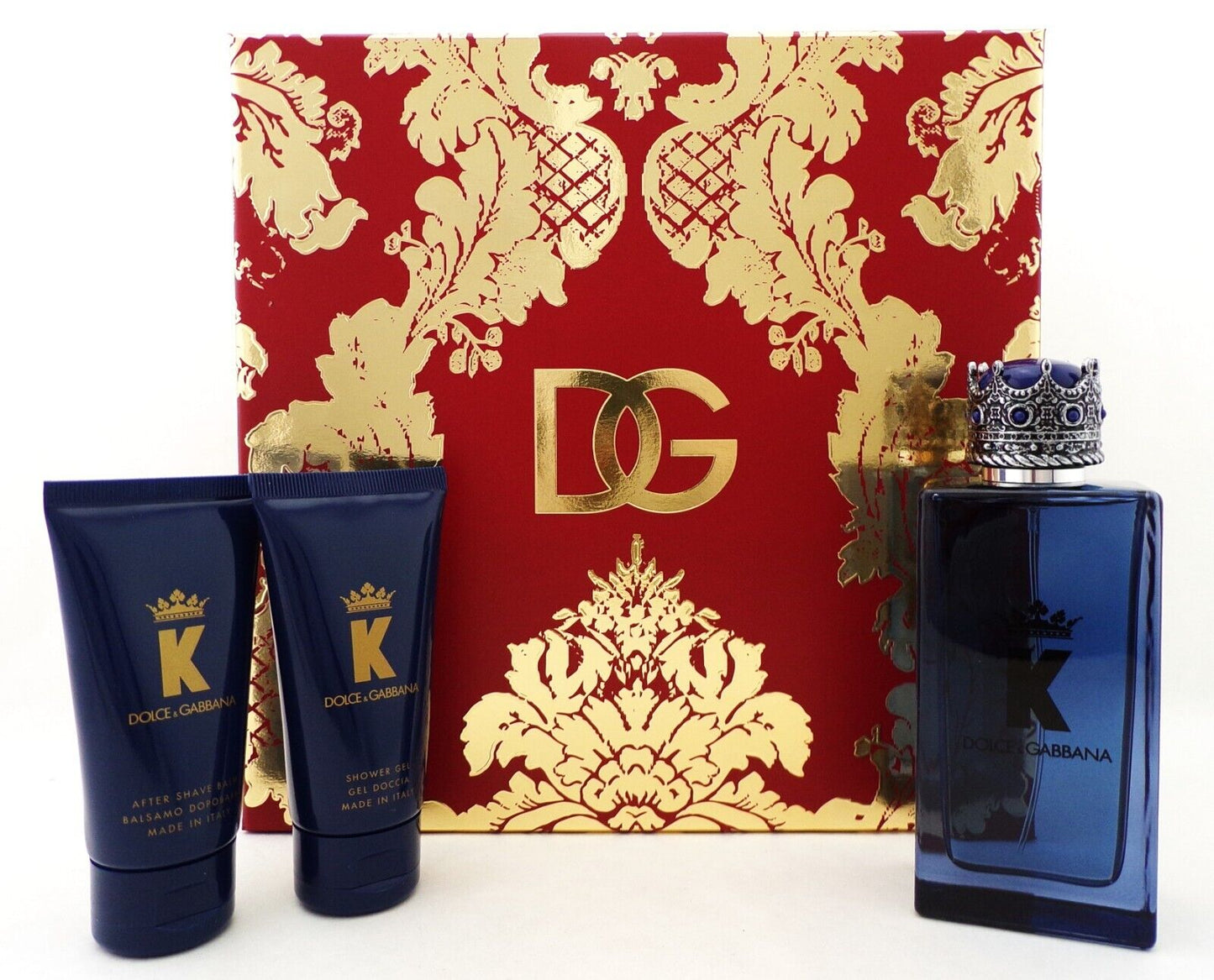 Dolce & Gabbana K for Men 3 pc Set 3.3 oz. EDP Spr+1.7oz A/S/Balm+1.7 Sh/Gel New