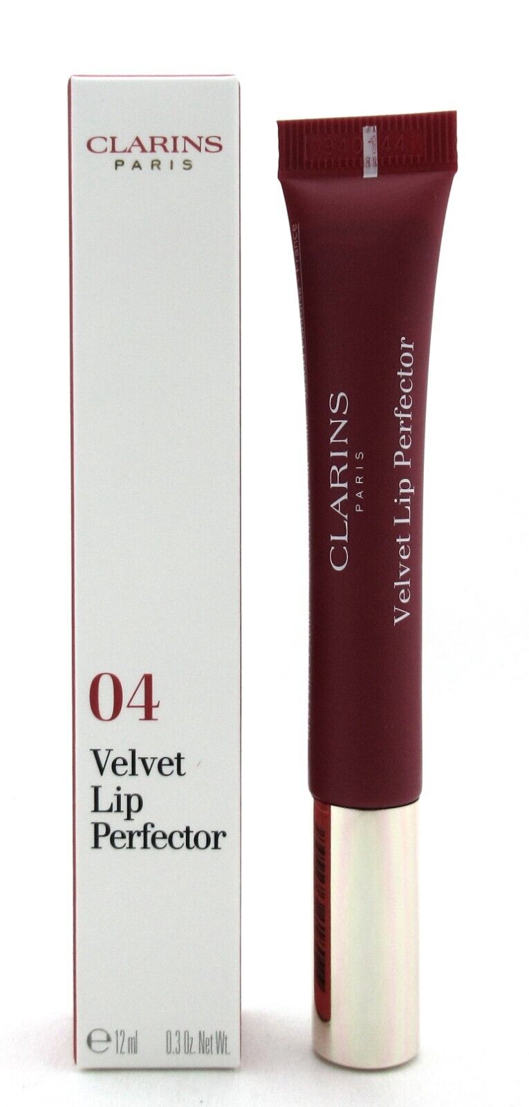 Clarins Velvel Lip Perfector # 04 Velvet Raspberry Full Size 12 ml./ 0.3 oz. New