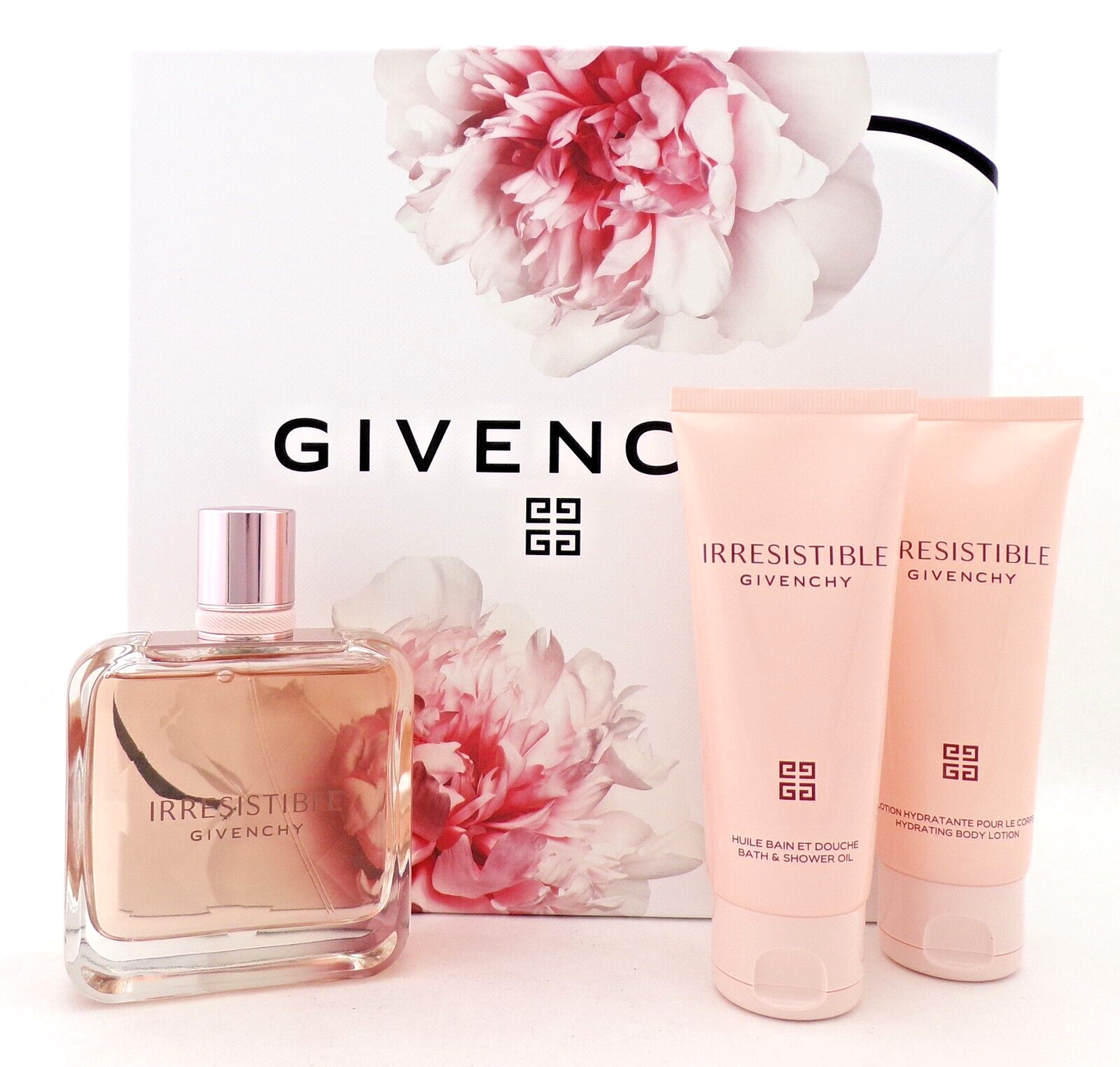 Irresistible Givenchy 2.7oz EDP Spray+2.5oz B/Lotion & Bath Oil. New Women's SET