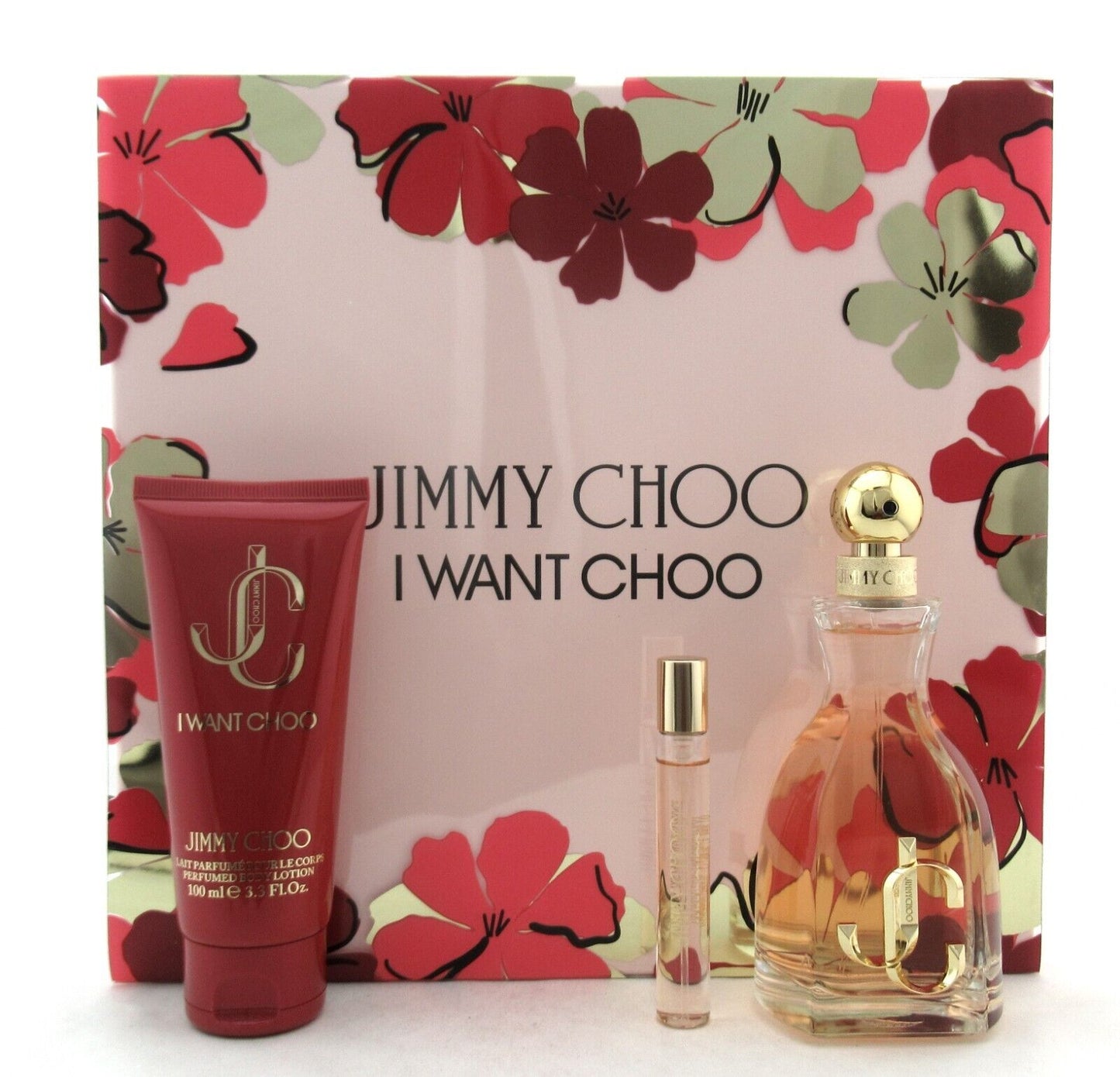 Jimmy Choo I WANT CHOO Women Gift Set 3pc EDP Spray 3.3 oz.+0.25 oz.+B/L 3.3 oz.