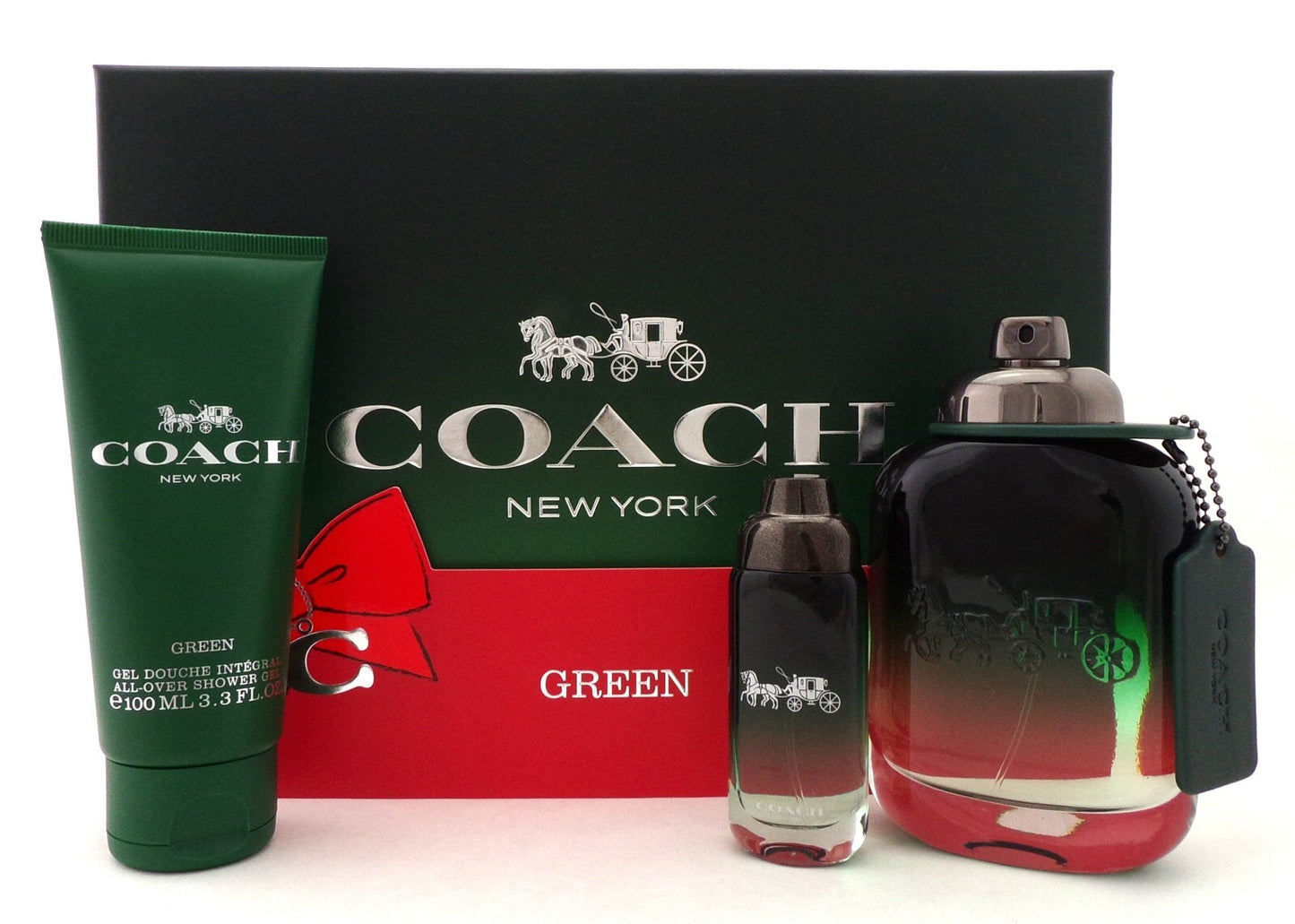 COACH GREEN 3.3 oz. & 0.5 oz. EDT Spray + 3.3 oz. S/Gel. New SET for Men