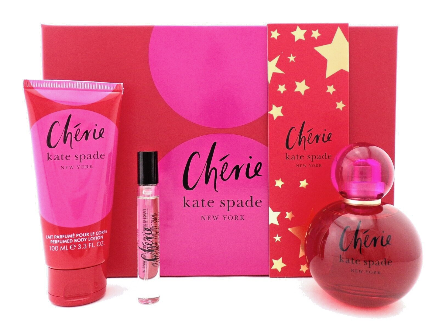CHERIE by Kate Spade 3.3oz & 0.25oz EDP Spray + 3.3oz B/Lotion. New Women's SET