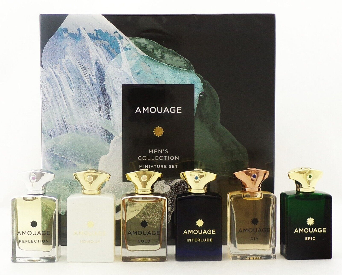Amouage MEN'S COLLECTION 6 x 0.25 oz. EDP Miniature Set for Men NEW Sealed Box