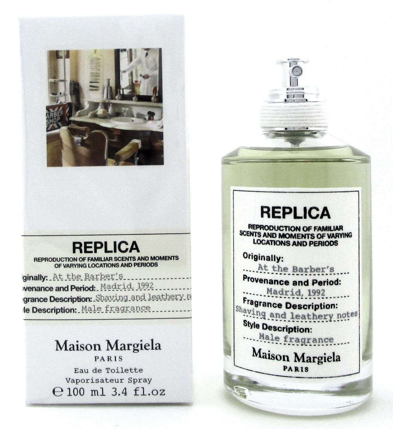 Replica at the Barber's by Maison Margiela 3.4 oz EDT Spray for Men. New in Box