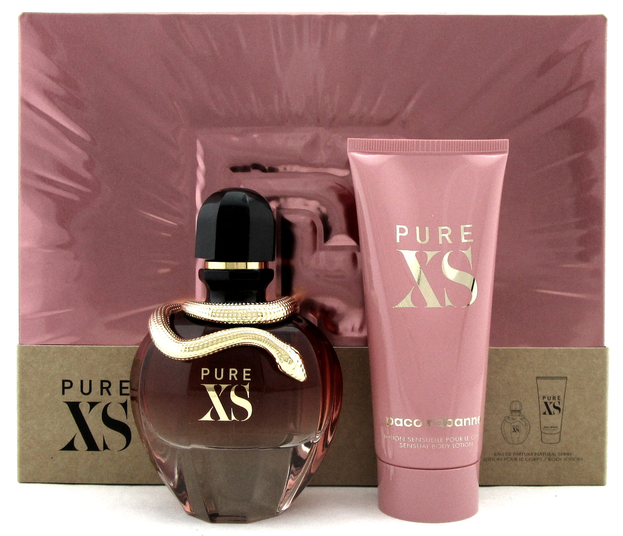 PURE XS for Her by Paco Rabanne 2.7 oz. EDP Spray + 3.4 oz. Body Lotion. New SET