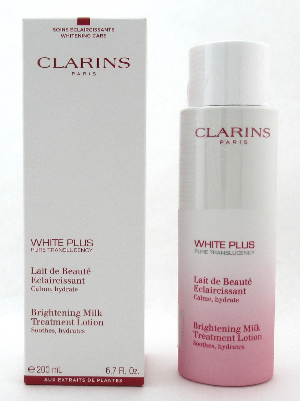 Clarins White Plus Brightening Milk Treatment Lotion 200 ml./ 6.7 oz. New Tester