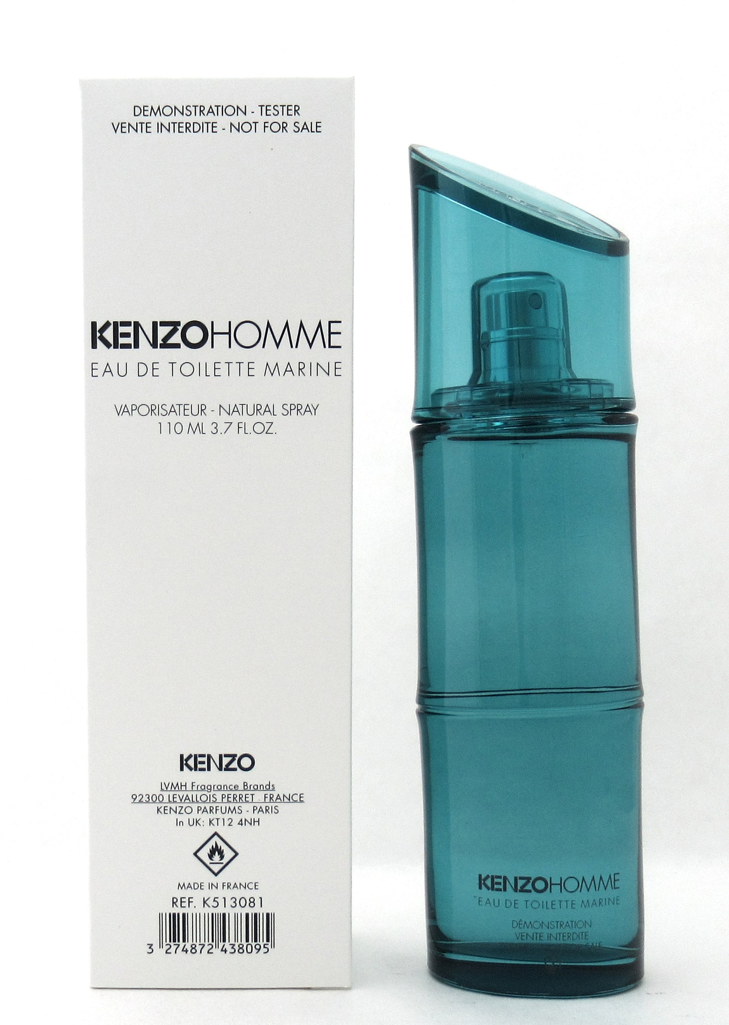 Kenzo Homme MARINE 3.7 oz./110 ml. Eau de Toilette Marine Spray for Men New Tester w/Cap