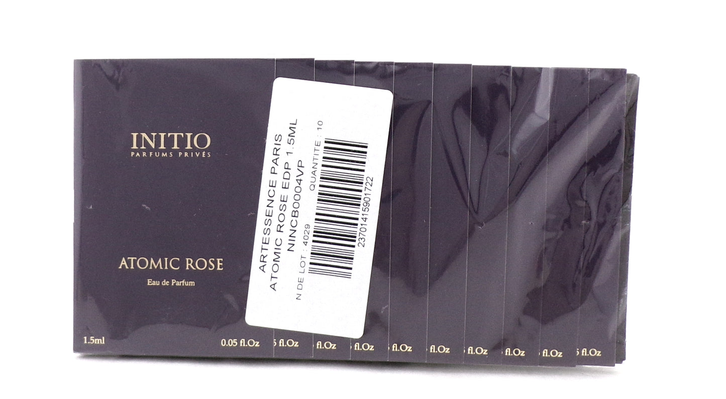 INITIO ATOMIC ROSE 1.5 ml./ 0.05 oz. Eau de Parfum Vial Spray. Pack of 10 pcs. New Sealed Bag