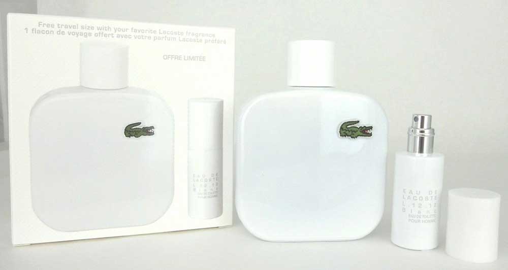Lacoste Eau de Lacoste L.12.12 Blanc Men's Travel Set 3.3 oz.EDT+8ml