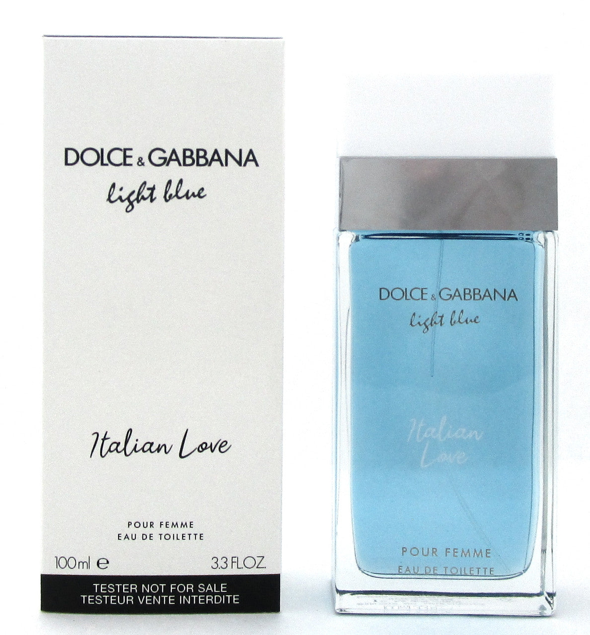 Dolce & Gabbana Light Blue Italian Love 3.3 oz Eau de Toilette Spray for Women. New Tester w/Cap
