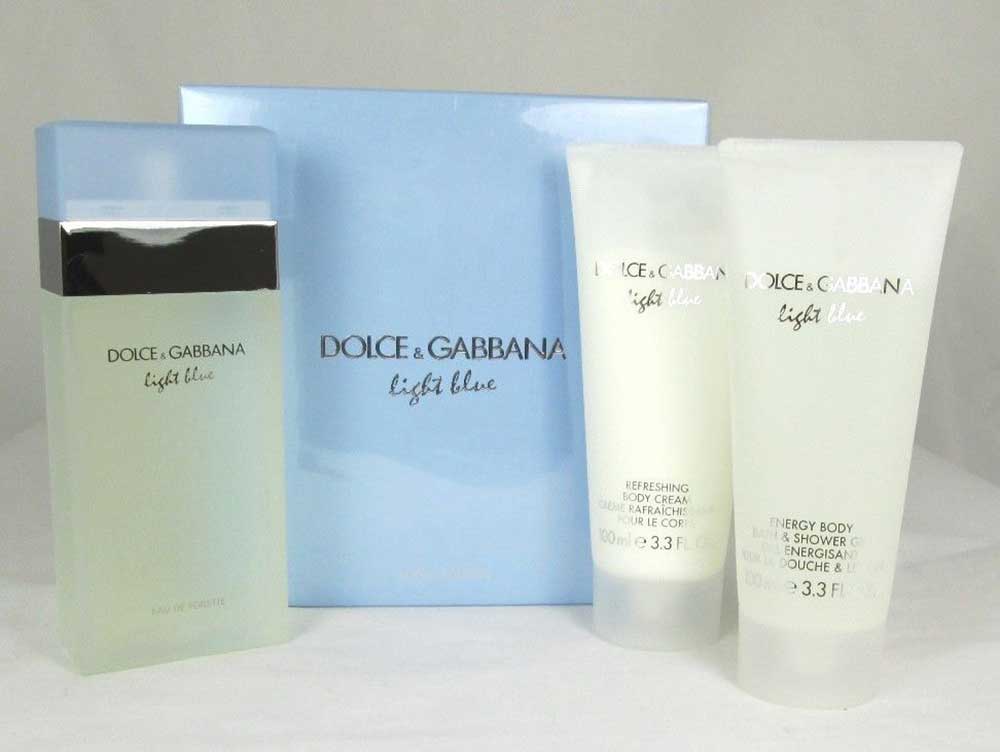 Light Blue by Dolce&Gabbana 3 Pcs Gift Set Women *SlightlyDamagedBox