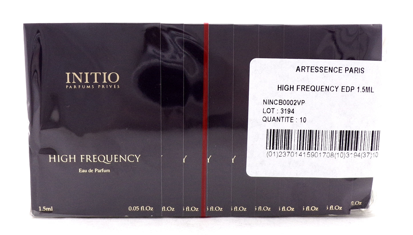 INITIO HIGH FREQUENCY 1.5 ml./ 0.05 oz. Eau de Parfum Vial Spray. Pack of 10 pcs. New Sealed Bag