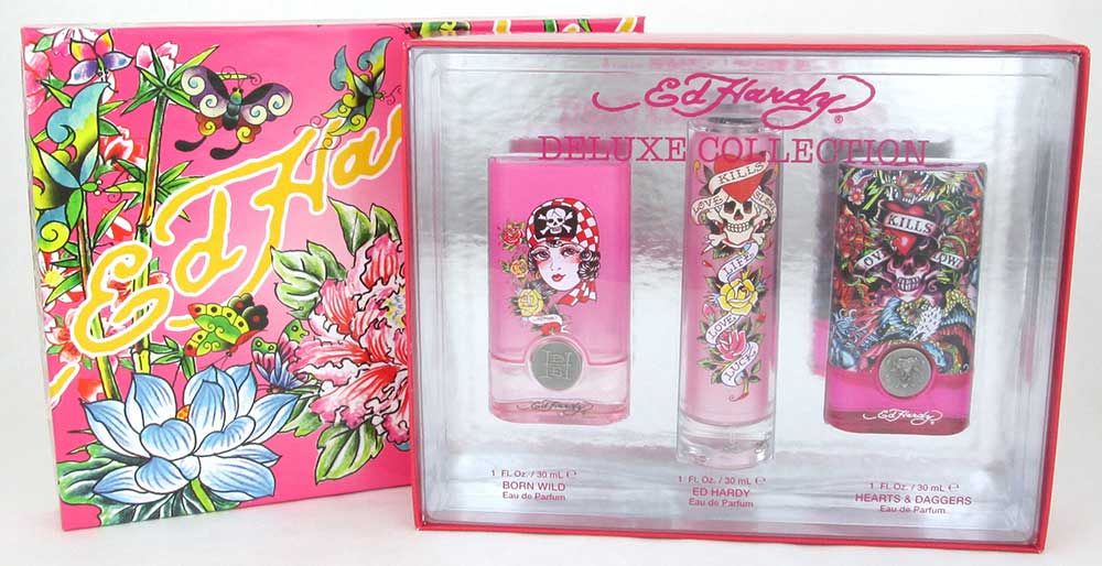 Ed Hardy Deluxe Collection 3 pcs.Set for Women EDP 3 x 1.0 oz.NIB