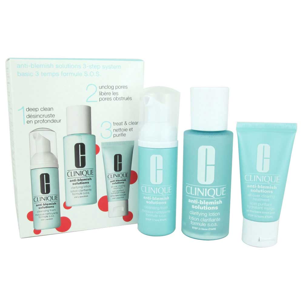 Clinique 3 Piece Acne Solutions Clear Skin System 3-Step For Women