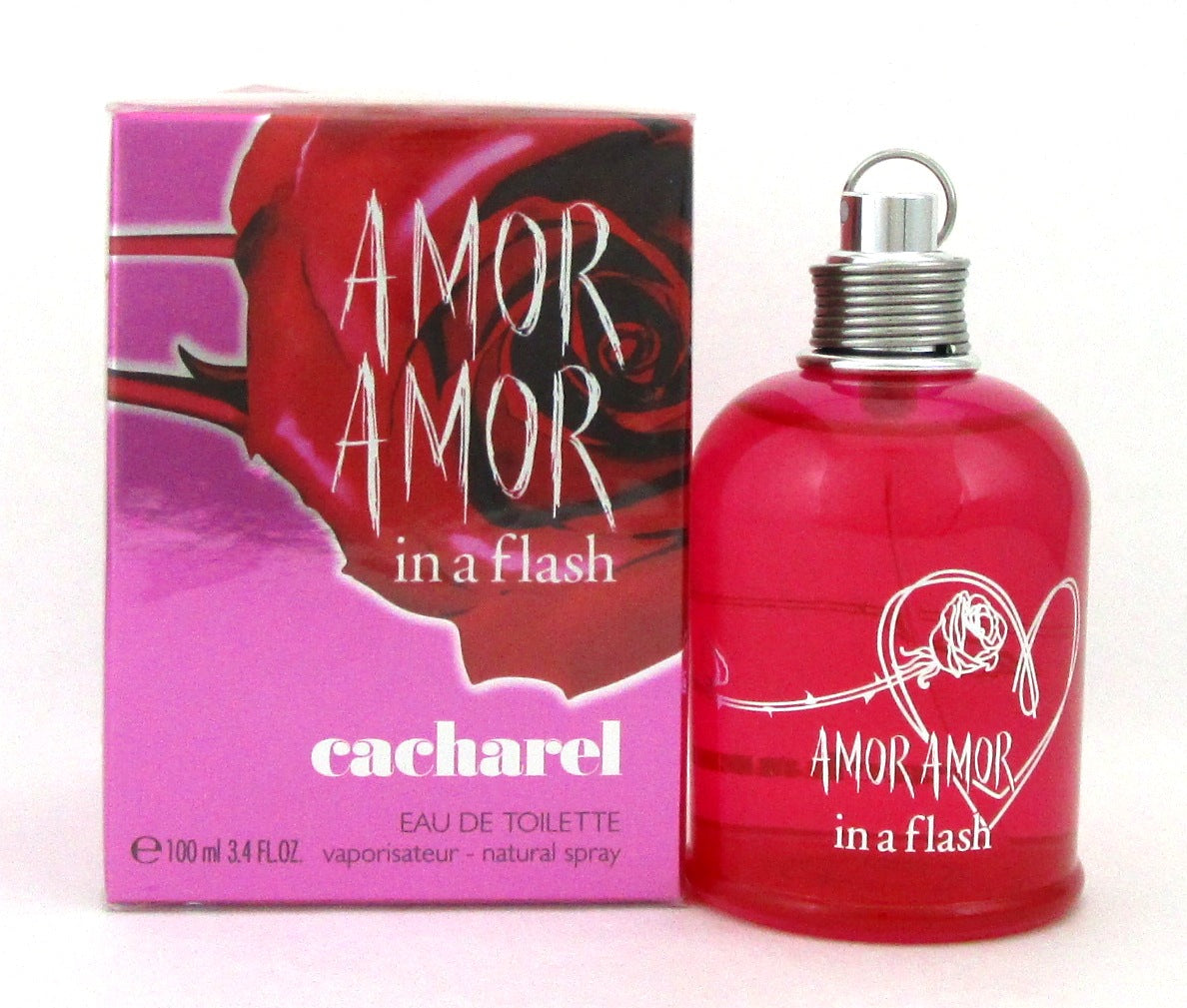 Amor Amor In a Flash by Cacharel 3.4 oz. Eau de Toilette Spray. Damaged Box