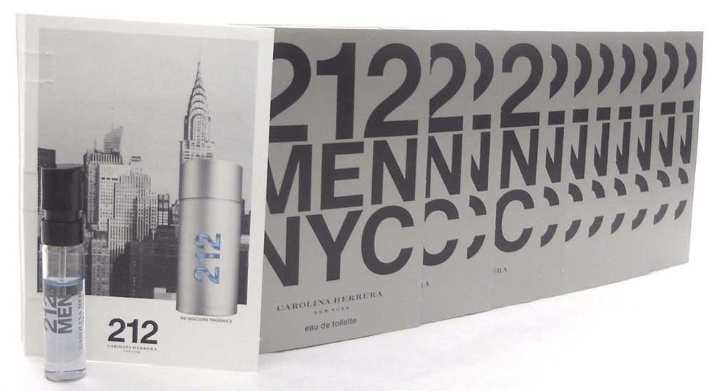 212 MEN NYC Carolina Herrera EDT Spray Sample Vials PACK of 12 pcs.