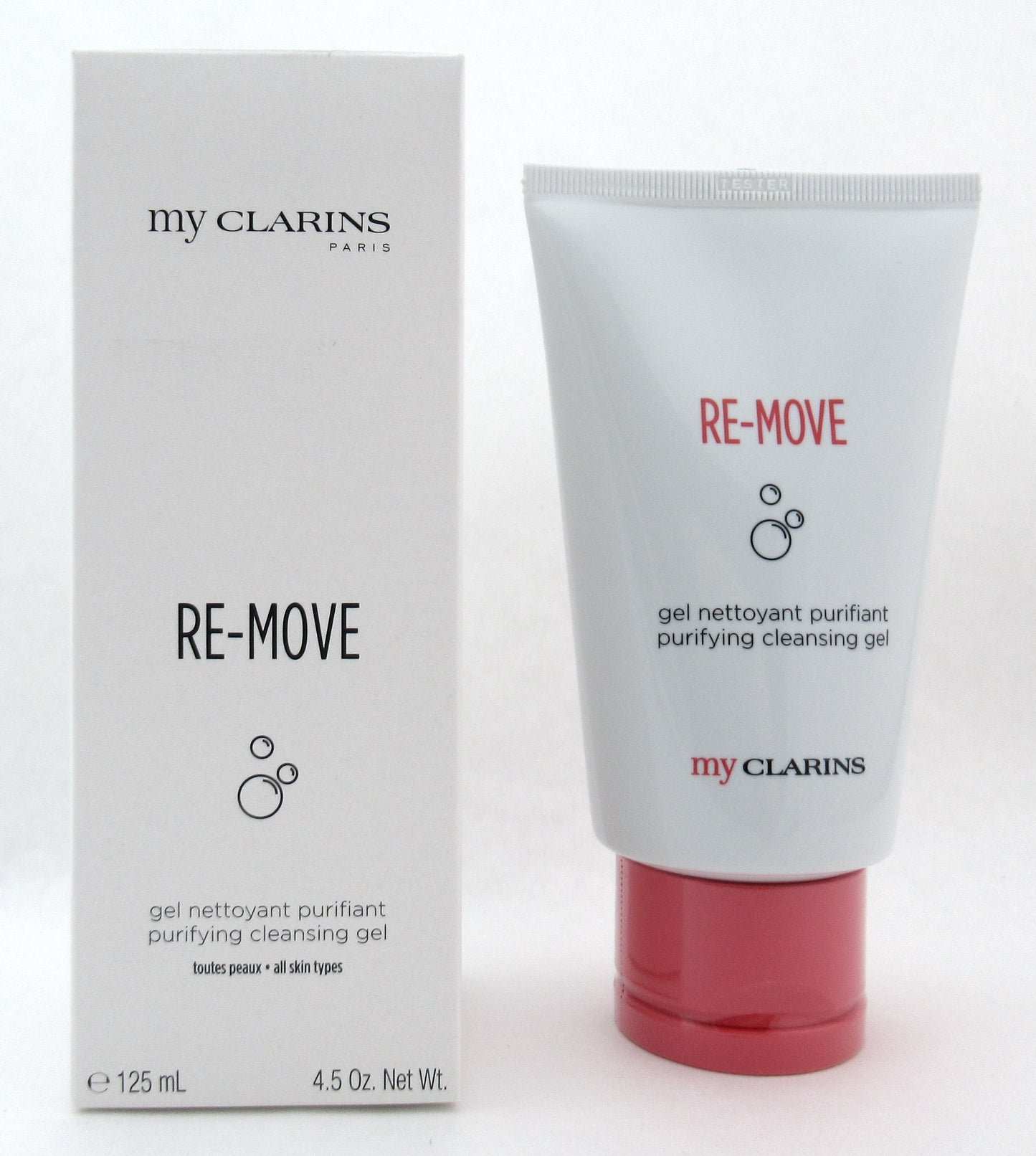 Clarins MY CLARINS Re-Move Purifying Cleansing Gel All Skin Types 4.5 oz. New Tester