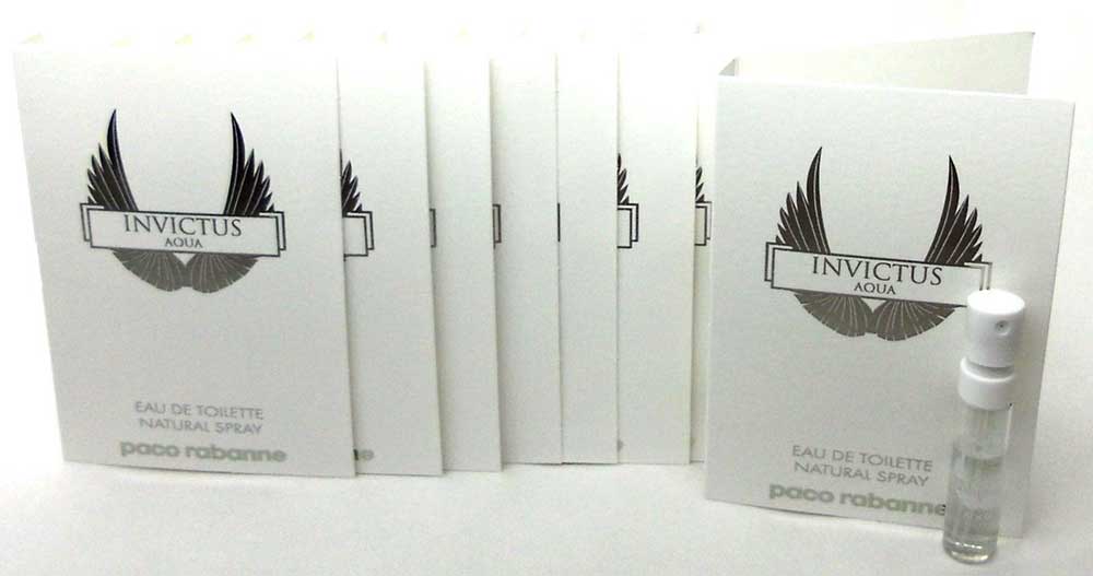 Invictus Aqua Paco Rabanne EDT Spray Sample Vials PACK of 12 pcs.