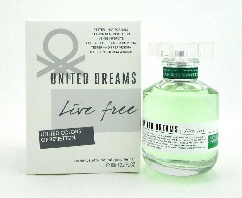 United Dreams Live Free by Benetton EDT Spray for Her 2.7 oz.*Tester