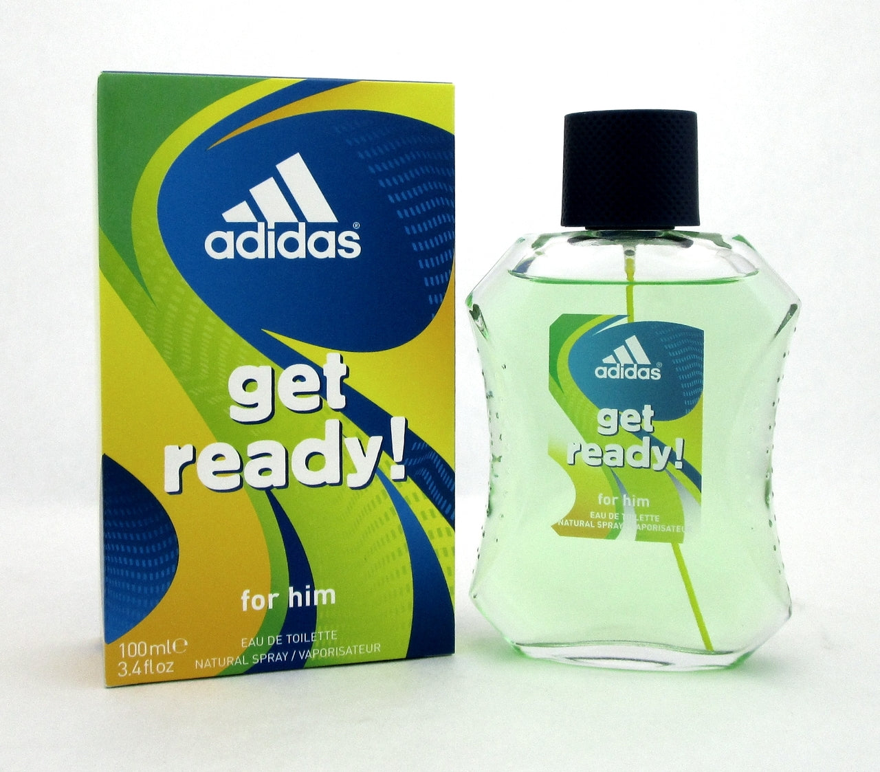 Adidas GET READY! for Him Eau de Toilette Spray 3.4 oz./ 100 ml. for Men. Brand New.