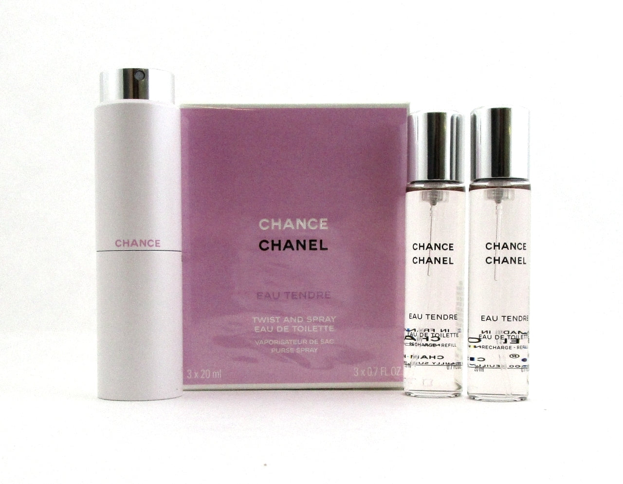 Chanel Chance EAU TENDRE Twist and Spray EDT Purse Spray 3 x 20 ml. Women NIB