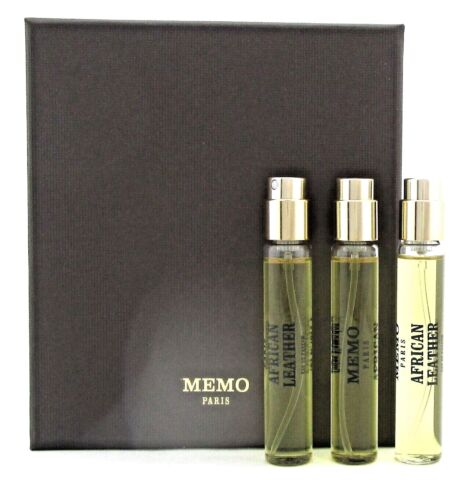 Memo Paris African Leather 3 x 0.33 oz./10 ml. EDP REFILL Purse Spray Unisex. New in Box