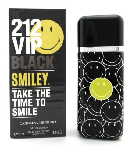 212 VIP BLACK SMILEY by Carolina Herrera 3.4 oz. EDP Spray Men. New Sealed Box