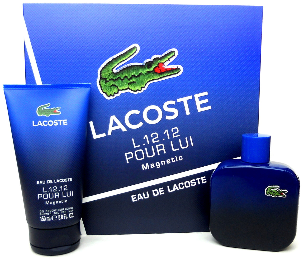 Lacoste Eau De Lacoste L.12.12 Pour Lui Magnetic 3.3 oz.Eau De Toilette Spray + 5.0 oz.Sh/Gel. New Set.