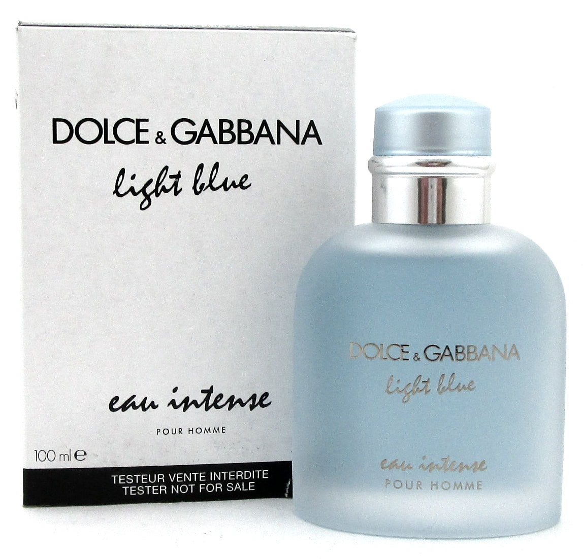 D&G Light Blue EAU INTENSE by Dolce & Gabbana 3.3 oz. EDP Spray for Men. New Tester w/Cap