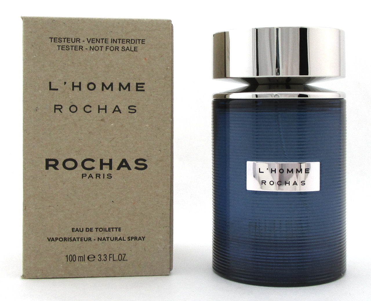 Rochas L'Homme 3.3 oz./ 100 ml. Eau de Toilette Spray for Men. New Tester w/Cap
