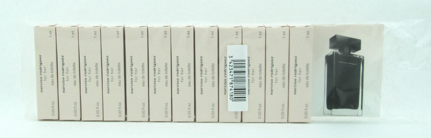 Narciso Rodriguez for Her by Narciso Rodriguez Eau De Toilette Sample Spray 0.03 oz./ 1 ml. Lot of 12 pcs.